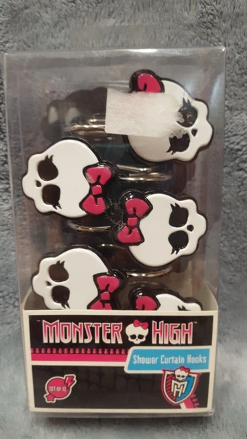 Nuevo Monster High Ducha Ganchos Cortina Calaveras Con Arcos - Juego de 12 - De Colección 2013