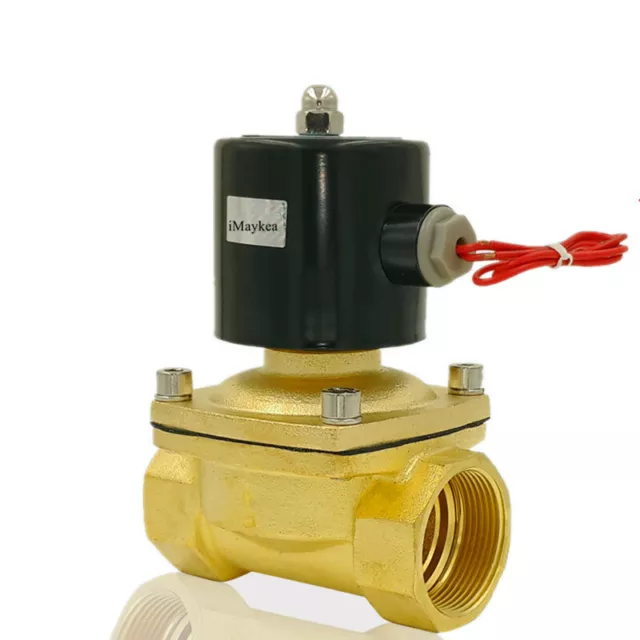 AC220V 3/4" BSP Brass Electric Solenoid Valve NC For Water Air Normally Closed