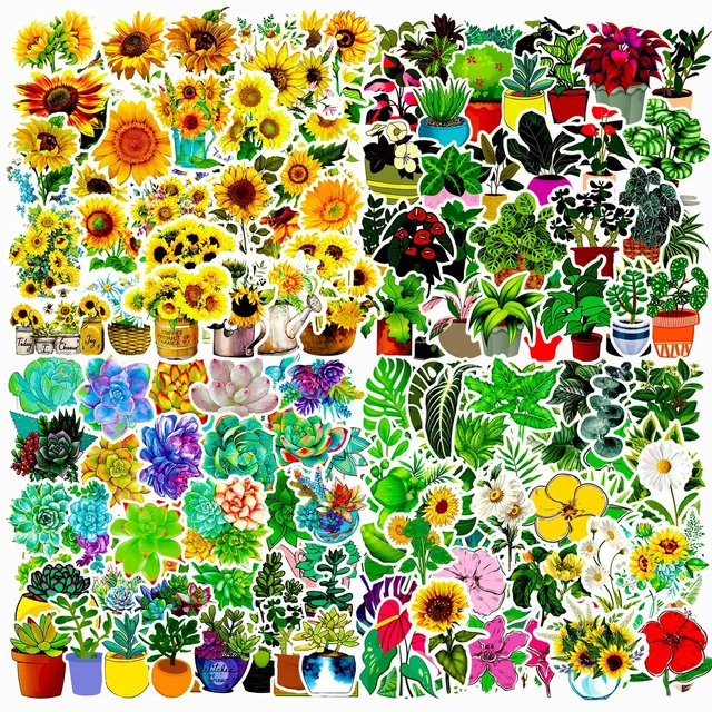 180Pz Adesivi Scrapbook Stickers Aesthetic Accessories,Fiori Adesivi Bullet Journal Scrapbooking Kit Scrapbooking Decorazione per album fotografico, Journaling Decorativi