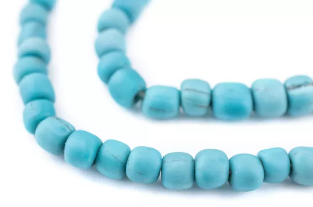 Turquoise Java Glass Beads 5mm Indonesia Blue Round 25 Inch Strand