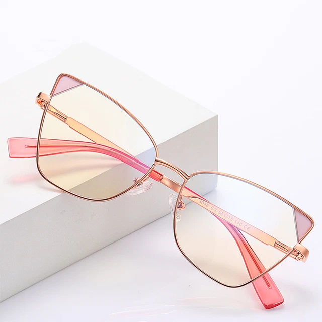 Women Metal Cat Eye Reading Glasses Candy Color Eyeglasses Readers 0.50 ~ 6.00 A