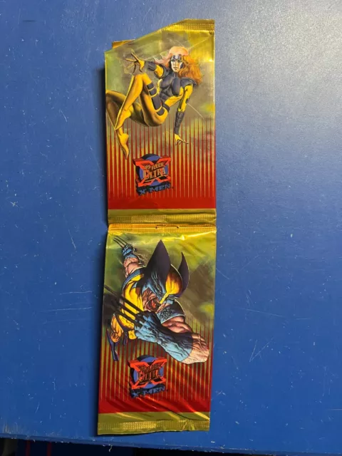 Fleer Ultra Marvel 1995 X-Men Capcom paquete sellado de jeans gris y Wolverine