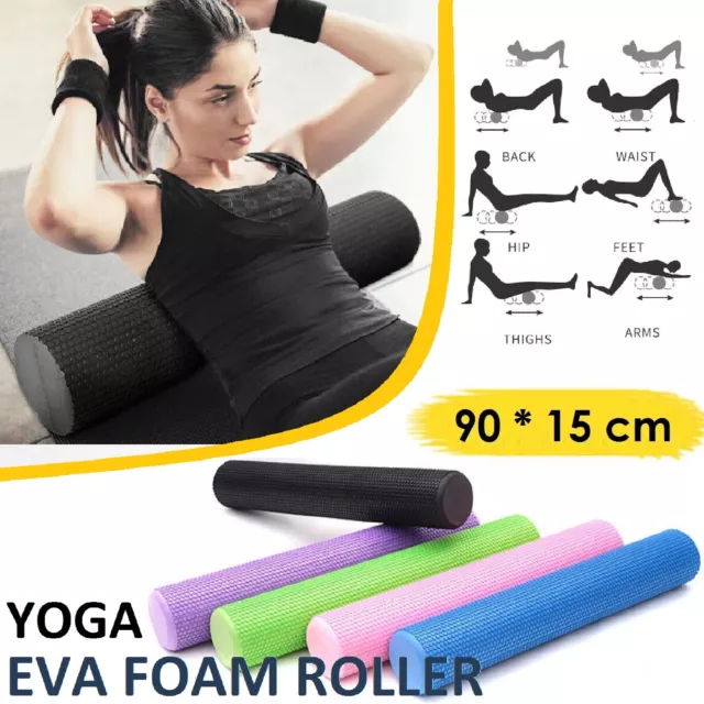 Pilates Foam Roller Long Physio Yoga Fitness GYM Exercise Training Massage 90CM