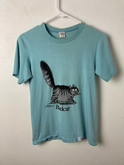 Vintage Crazy Shirts Hawaii Bad Cat 1980 Kliban Men’s XS Blue 80s Shirt