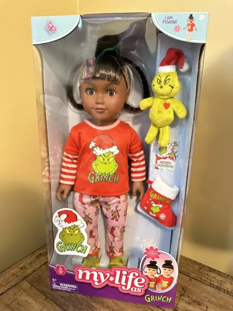 My Life As Poseable Grinch Sleepover 18”  Doll -  Dark Brunette Hair, Brown Eyes