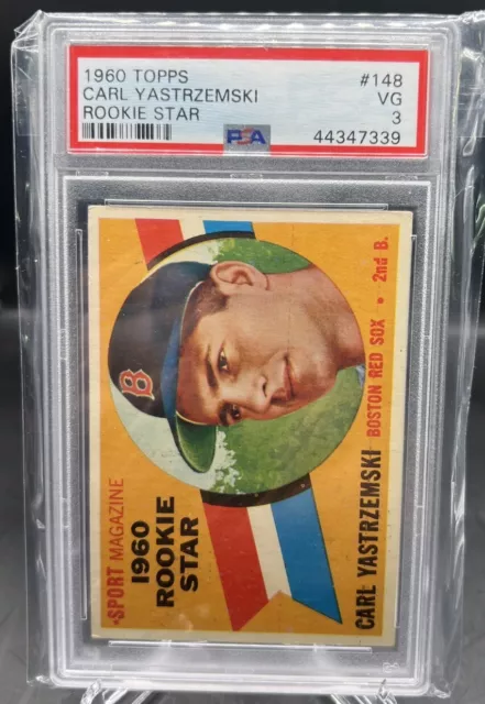 1960 Topps Carl Yastrzemski Hof Rookie #148 - Boston Red Sox - Psa 3 Vg