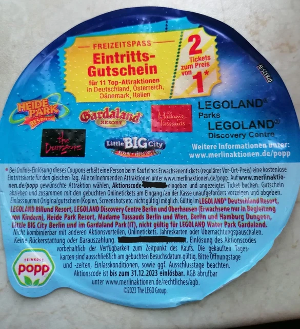 2 für 1 Gutschein Coupon Heide Park Legoland Gardaland Dungeons BigCity