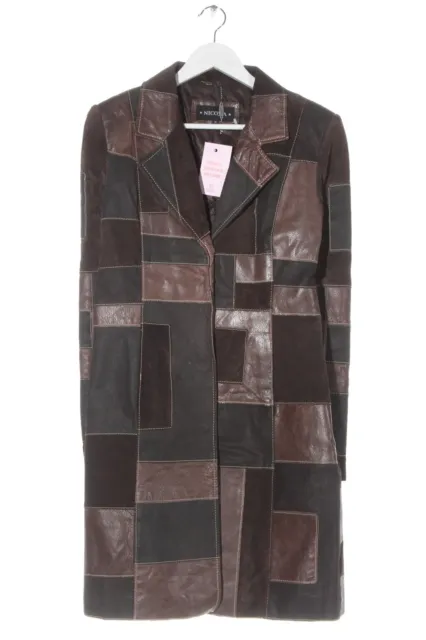 NICOWA Manteau en cuir Dames T 40 brun foncé-brun noir-brun style décontracté