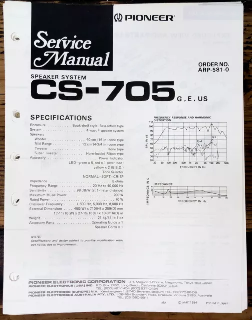 Pioneer cs 705 best sale speakers