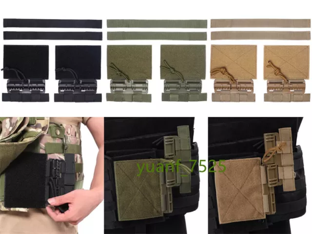 Tactical Vest MOLLE Quick Release Buckle Set Hook & Loop Tube Cummerbund  Adapter