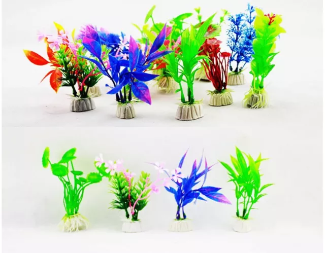 Lote 10 Plantas Artificiales para Acuario de Peces Multicolor Altura 10cm 4415