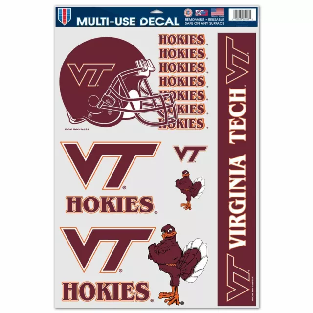 Virginia Tech Hokies 11"X17" Ultra Decal Sheet New Wincraft 👀