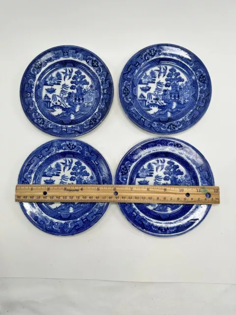 George Jones & Sons England willow 6” set of 4 plates