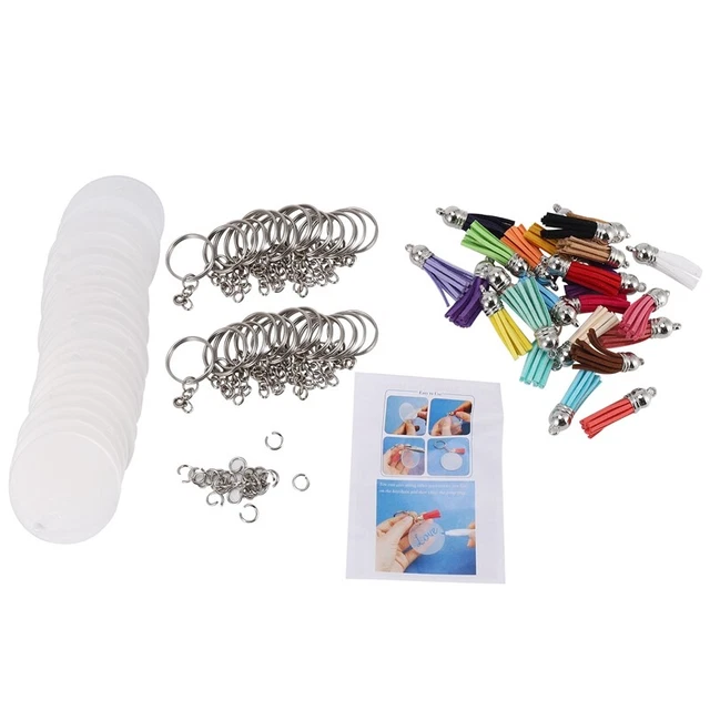 Cerradura acrílica cintura espacios en blanco, círculos de discos acrílicos redondos transparentes, Bu B8W3
