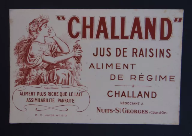 ANCIEN BUVARD CHALLAND Nuits Saint Georges jus de raisin blotter Löscher