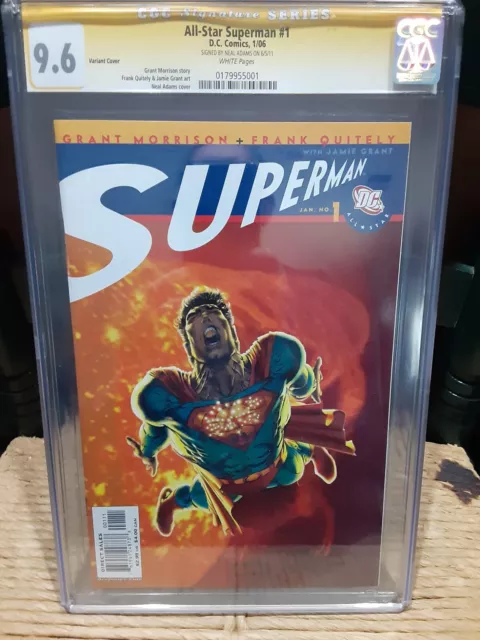 All Star Superman #1 Neal Adams 1/10 Variant Cgc 9.6 Signed By Neal Adams