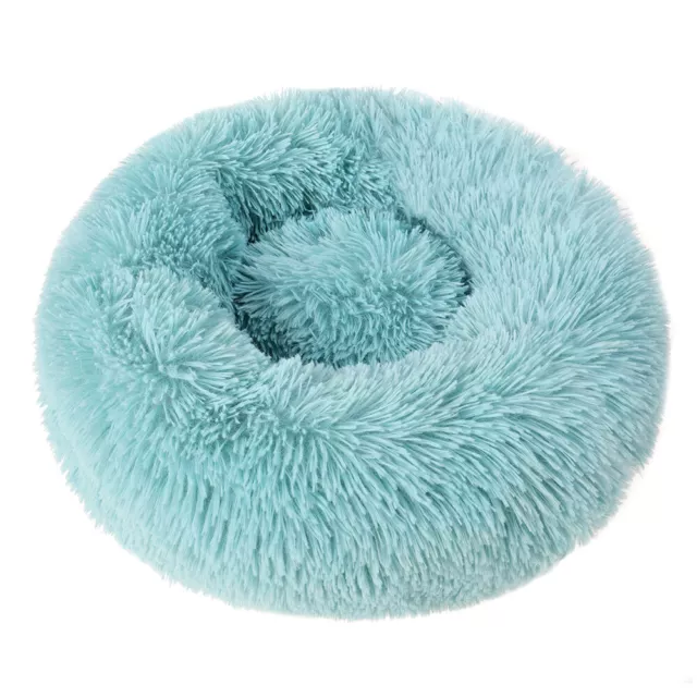 Fluffy Donut Pet Dog Cat Bed Plush Soft Warm Calming Sleeping Bed Round Cuddler 12