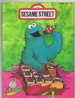 ORIGINAL Vintage December 1973 Sesame Street Magazine Cookie Monster Christmas