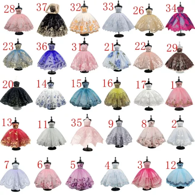 Elegant Ballet Dress For 11.5" Doll Clothes Outfits Party Gown Tutu Dresses 1/6 2