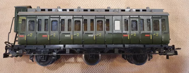 Alter Märklin H0 Abteilwagen mit Bremserhaus Nr. 4005, 3 Achsen,  330/2