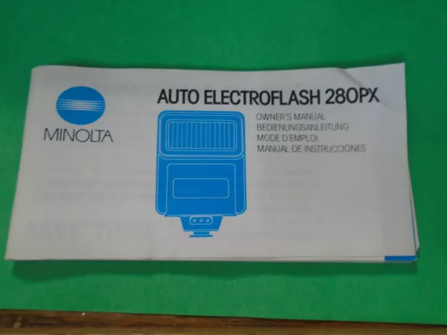 MINOLTA Auto ELECTROFLASH 280PX OWNERS MANUAL