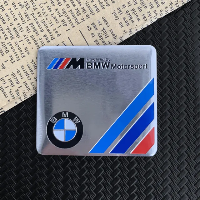Für BMW Motorsport Logo Auto Aufkleber Emblem Aluminium Sticker 6x5,5 cm Silber
