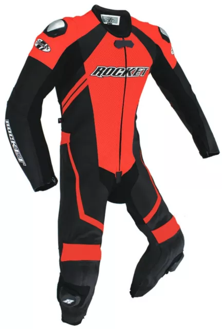 Joe Rocket Speedmaster 7.0 Mens 1-pc Leather Motorcycle Suit Black/Red