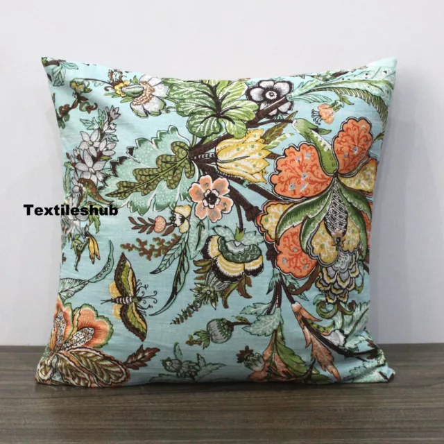 Indian Green Butterfly Cotton Cushion Cover Pillow Case Home Decorative Cover US