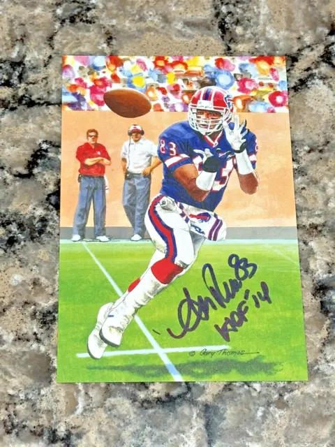 Andre Reed signed Buffalo Bills HOF 2014 NFL Goal Line Art Card GLAC BLUE