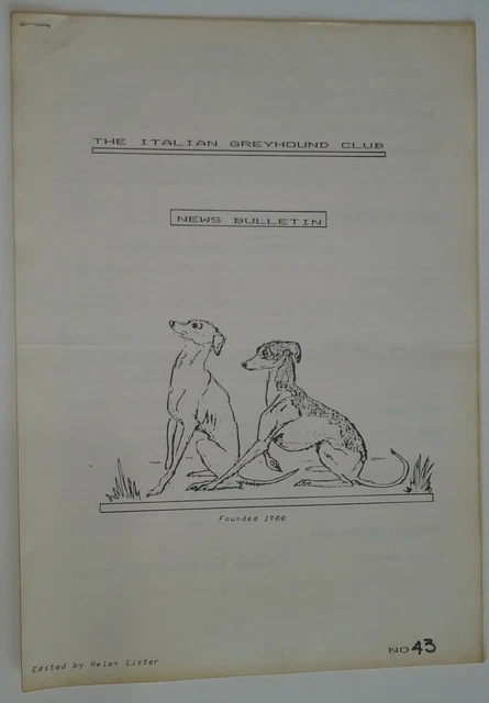 Italian Greyhound Club News Bulletin No. 43 1990 Preparation of IGs for Showing