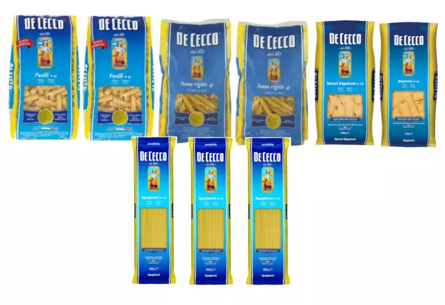 Cecco Caja Surtido Pasta Espagueti Fusilli Bolígrafos Rigatoni Mezzi Rigatoni