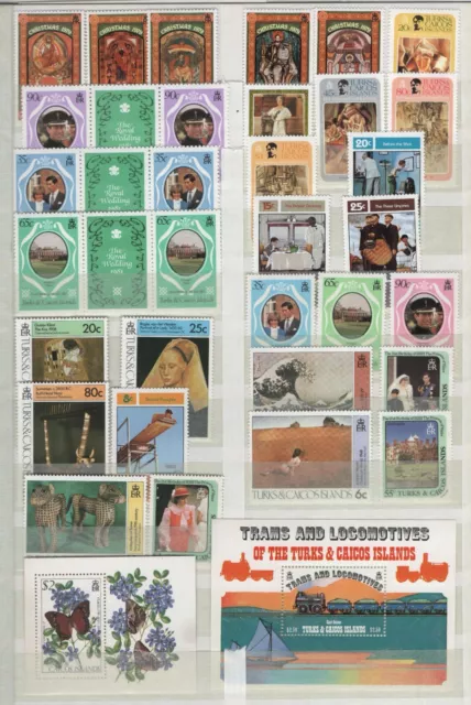 Turks And Caicos Islands Collection Of 61 Different Mnh Stamps & 4 Min/ Sheets