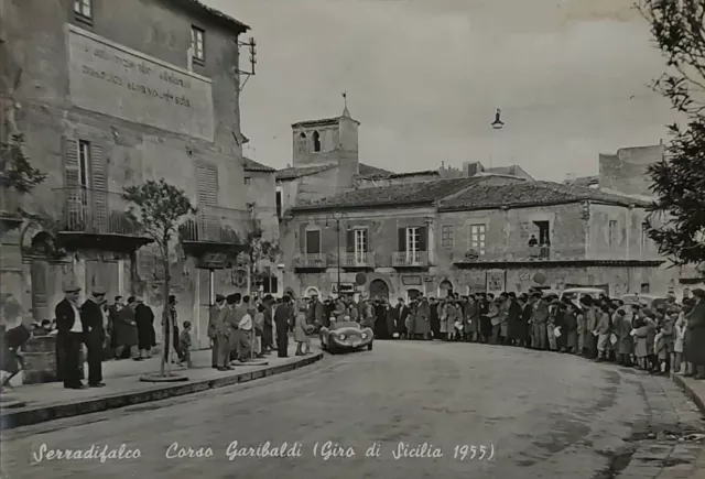 SERRADIFALCO (CALTANISSETTA) Corso Garibaldi ( GIRO DI SICILIA 1955)  RARA