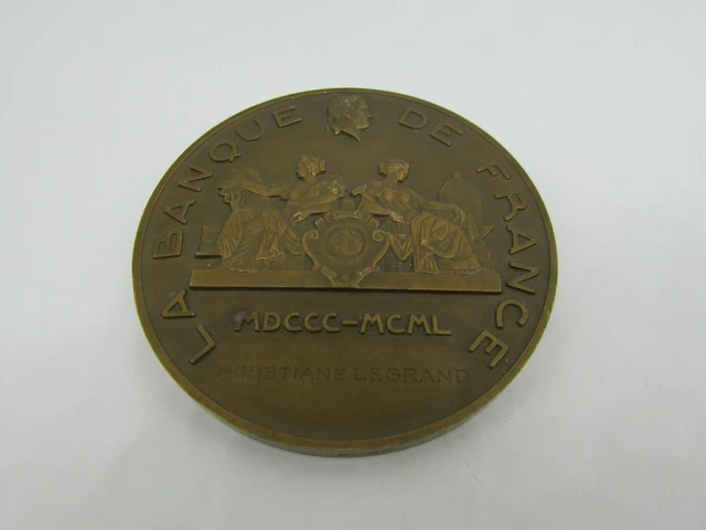 Médaille Bronze 150 Ans Banque De France Par Dumarest - Édition 1950 - Collection