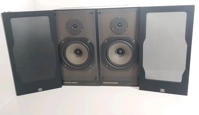 MONITOR AUDIO R252 Bookshelf Speakers in Black Ash System HiFi Vintage ...