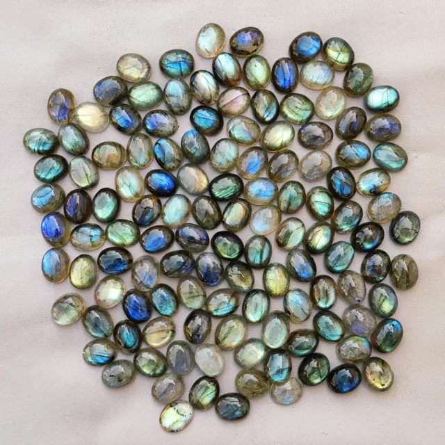 Natural Flashy Labradorite Cabochon Oval Mix Size Smooth Polish Gemstone MV3 AU