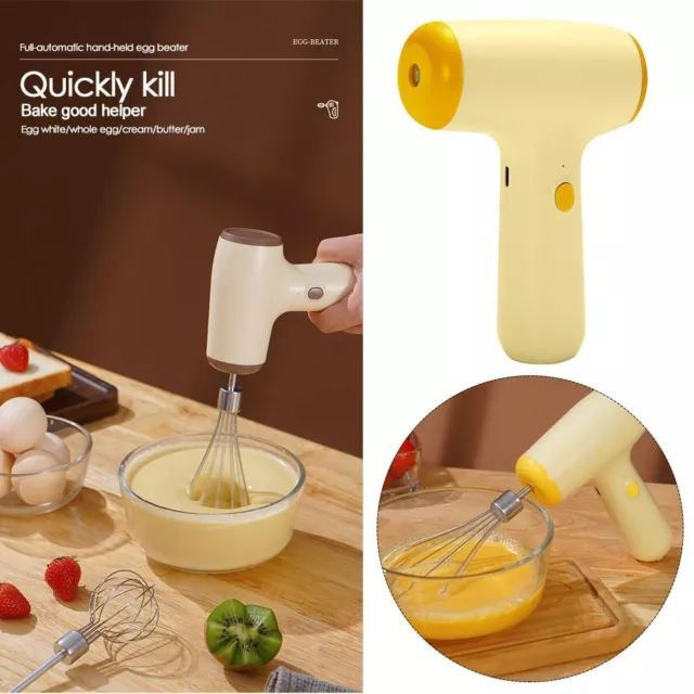 Wireless Portable Electric Food Mixer 3 Speeds Automatic Whisk Dough Egg  Beater Baking Cake Cream Whipper Kitchen Tool