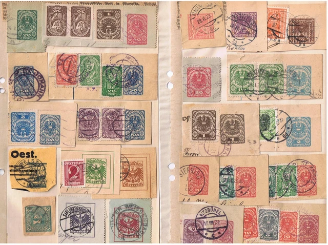 Alt-Österreich Konvolut alte Ganzsachenausschnitte / Stempel