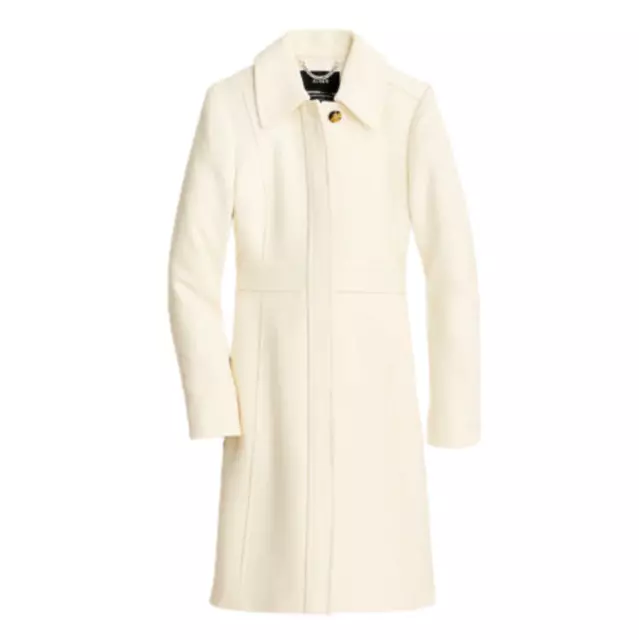NWOT JCREW Classic Lady Day Coat Womens 4 Vintage White Italian Wool BM964 Mark