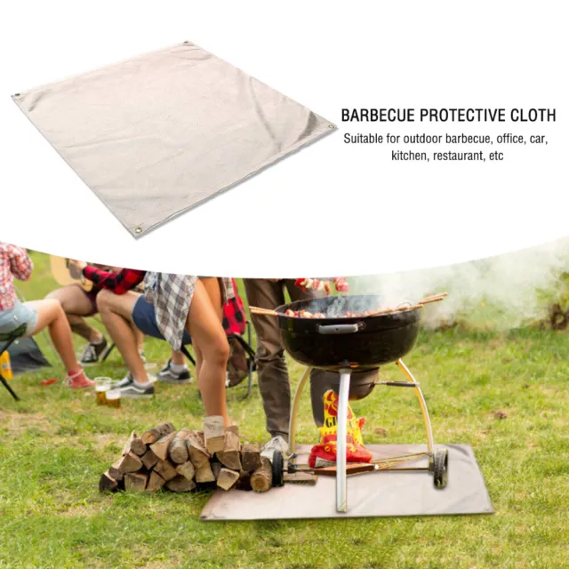 Barbecue Fire Fiber Blanket Glass Insulation Mats for Outdoor Camping Picnic