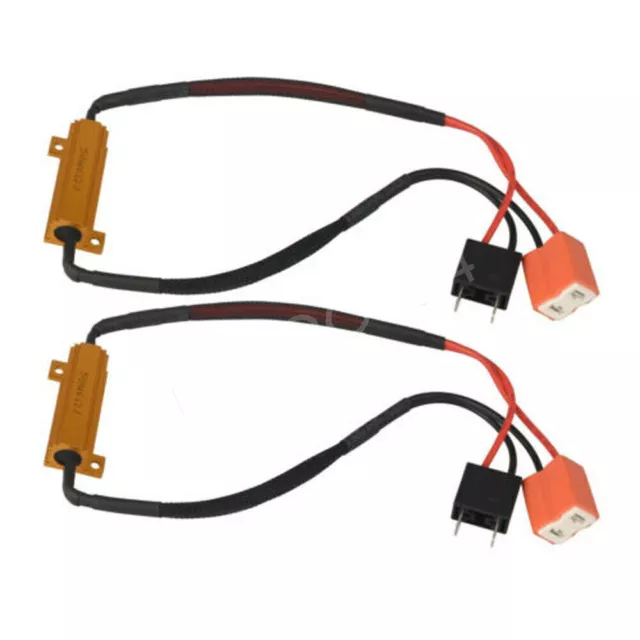 2Pcs H7 LED Headlight Canbus Error Free Anti Flicker Resistor Canceller Decoders