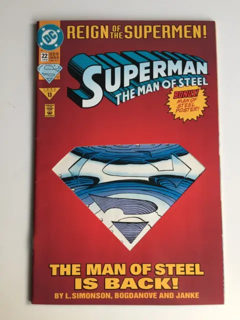 Superman The Man of Steel  #33  VF  Die-Cut Collector's Edition Cover and Poster