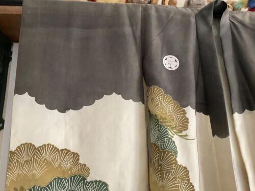 Silk Vintage/Antique Japanese Kimono Haori Jacket Birds 32" Across 2