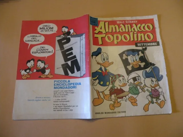 Almanacco Topolino 1961 N.9 Mondadori Walt Disney Originale Ottimo+Figurine