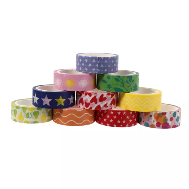 10 rollos de papel cinta washi decorativa color natural