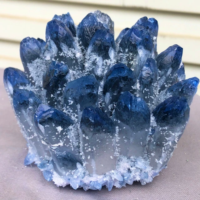 1.77LB New Find blue Phantom Quartz Crystal Cluster Mineral Specimen Healing