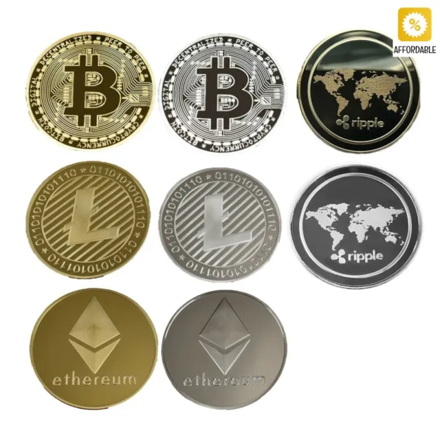 Gold Plated Bitcoin Cryptocurrency Collection Coin Metal Commemoration Coin 40mm