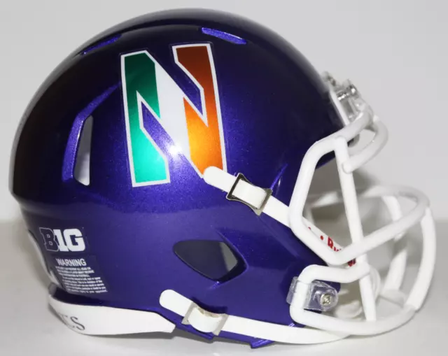 2022 Northwestern Wildcats Custom Riddell Mini Helmet v Nebraska