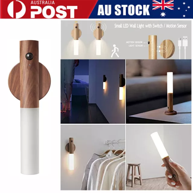 Wireless USB Rechargeable Night Light Motion Sensor LED Wall Light Magnetic Lamp