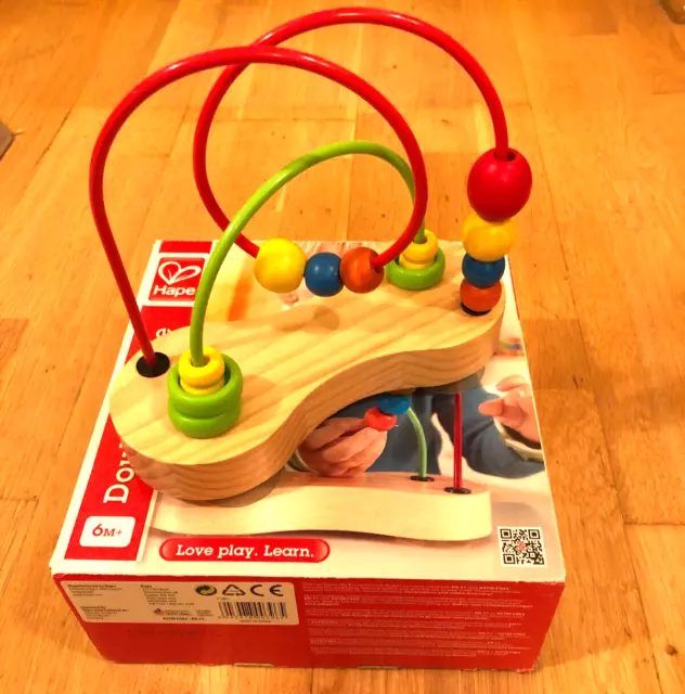 Motorikschleife Holz Holzspielzeug Perlenlabyrinth Baby Spielzeug Hape Bubble